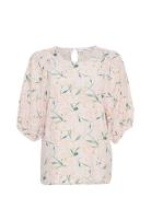 Mschtenya Lyvia 2/4 Top Aop Tops Blouses Short-sleeved Pink MSCH Copenhagen