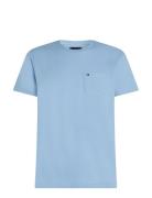 Essential Solid Pocket Tee Tops T-Kortærmet Skjorte Blue Tommy Hilfiger