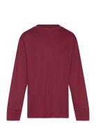 Cotton Jersey Long-Sleeve Tee Tops T-shirts Long-sleeved T-Skjorte Burgundy Ralph Lauren Kids