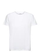 T-Shirt With Round Neck - Mid Sleev Tops T-shirts & Tops Short-sleeved White Coster Copenhagen