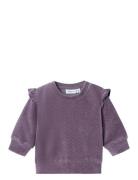 Nbfnew Ls Velour Tops Sweatshirts & Hoodies Sweatshirts Purple Name It