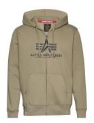 Basic Zip Hoody Designers Sweatshirts & Hoodies Hoodies Khaki Green Alpha Industries