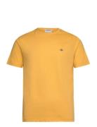 Reg Shield Ss T-Shirt Tops T-Kortærmet Skjorte Yellow GANT