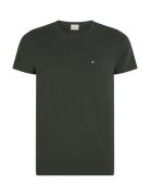 Stretch Slim Fit T-Shirt Tops T-Kortærmet Skjorte Khaki Green Calvin Klein