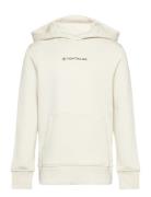 Printed Hoody Tops Sweatshirts & Hoodies Hoodies Cream Tom Tailor