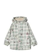 Prune Check Lined Rain Jacket Outerwear Rainwear Jackets Green Garbo&Friends