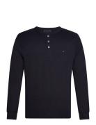 Slub Henley Ls Tee Tops T-Langærmet Skjorte Black Tommy Hilfiger