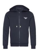 Men's Knit Hooded Sweatshirt Tops Sweatshirts & Hoodies Hoodies Navy Emporio Armani