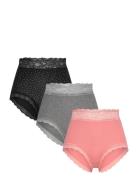 Brief High Emelie Lace 3 P Lingerie Panties High Waisted Panties Pink Lindex