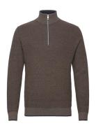 Multicolored Knit Troyer Tops Knitwear Half Zip Jumpers Brown Tom Tailor