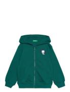 Jacket W/Hood L/S Tops Sweatshirts & Hoodies Hoodies Green United Colors Of Benetton