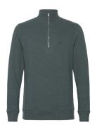 Mens Pullover Lg. Sleeve Crew-Neck Tops Knitwear Half Zip Jumpers Grey Denham