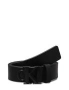 Round Mono Plaque Lthr Belt 35Mm Accessories Belts Classic Belts Black Calvin Klein