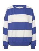 Airy Sweat Stripe Denver Sweatshirt Tops Sweatshirts & Hoodies Sweatshirts Blue Mads Nørgaard