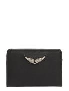 Zv Pass Grained Leather Bags Card Holders & Wallets Card Holder Black Zadig & Voltaire