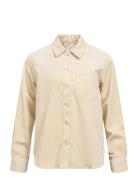 Objliva L/S Lo Corduroy Shirt 135 Tops Shirts Long-sleeved Beige Object