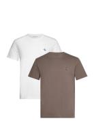 2 Pack Monologo T-Shirt Tops T-Kortærmet Skjorte Brown Calvin Klein Jeans