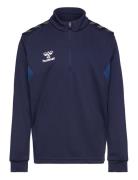 Hmlauthentic Half Zip Sweat Kids Sport Sweatshirts & Hoodies Sweatshirts Blue Hummel