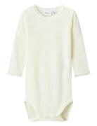 Nbfwang Wool Needle Ls Body Solid Noos Bodies Long-sleeved White Name It