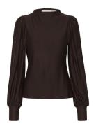 Rifagz Puff Top Tops Blouses Long-sleeved Brown Gestuz