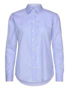 Classic Fit Cotton Shirt Tops Shirts Long-sleeved Blue Lauren Ralph Lauren