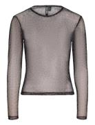 Pcninni Ls Mesh Top Noos Bc Tops T-shirts & Tops Long-sleeved Black Pieces