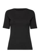 Women Bamboo S/S T-Shirt Slim Fit Top Black URBAN QUEST