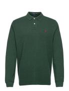 Custom Slim Fit Mesh Polo Shirt Tops Polos Long-sleeved Green Polo Ralph Lauren