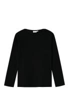 Nkmwang Wool Rib Ls Top Tops T-shirts Long-sleeved T-Skjorte Black Name It