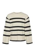 Vmsaba Ls O-Neck Pullover Ga Girl Noos Tops Knitwear Pullovers Cream Vero Moda Girl