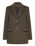 Slfsasja Wool Blazer B Blazers Single Breasted Blazers Khaki Green Selected Femme