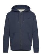 Essential Logo Zip Hoodie Tops Sweatshirts & Hoodies Hoodies Blue Superdry