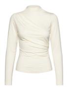 Long Sleeve Turtle Neck T-Shirt Tops T-shirts & Tops Long-sleeved White Rosemunde