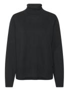 Cranva Rollneck Pullover Tops Knitwear Turtleneck Black Cream