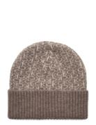 Monogram Fold Turn Up Beanie Accessories Headwear Beanies Brown Calvin Klein