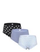 Brief Hipster 3P Hearts And Bo Night & Underwear Underwear Panties Black Lindex