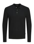 Jprblawilliam Knit Polo Ls Tops Knitwear Long Sleeve Knitted Polos Black Jack & J S