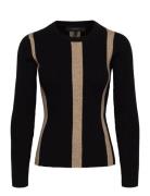 Vmgold New Rib Ls O-Neck Pullover Tops Knitwear Jumpers Black Vero Moda