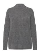 Slfmaline Ls Knit High Neck Noos Tops Knitwear Jumpers Grey Selected Femme