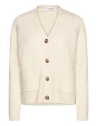 Slfana Ls Knit Wool Cardigan Noos Tops Knitwear Cardigans Cream Selected Femme