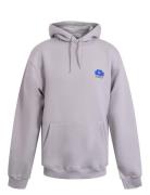 Hoodie W/Back Print Tops Sweatshirts & Hoodies Hoodies Grey Hound