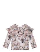 Print Frilla Shirt Tops T-shirts Long-sleeved T-Skjorte Multi/patterned Gugguu