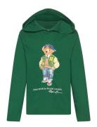 Polo Bear Cotton Jersey Hooded Tee Tops Sweatshirts & Hoodies Hoodies Green Ralph Lauren Kids