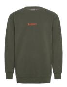 Micro Logo Graphic Loose Crew Tops Sweatshirts & Hoodies Sweatshirts Green Superdry