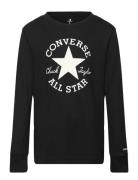 Converse Essentials Long Sleeve Tee Tops T-shirts Long-sleeved T-Skjorte Black Converse