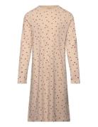 Nkfnightgown Ls Peyote Hearts Noos Dresses & Skirts Dresses Casual Dresses Long-sleeved Casual Dresses Beige Name It