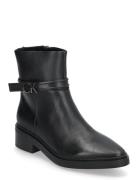 Heel Ankle Boot 30 W/Hw Lth Shoes Boots Ankle Boots Ankle Boots Flat Heel Black Calvin Klein