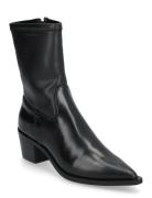 Heel Cowboy Boot Stretch Lth Shoes Boots Ankle Boots Ankle Boots With Heel Black Calvin Klein