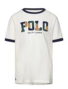 Corduroy-Logo Cotton Jersey Tee Tops T-Kortærmet Skjorte White Ralph Lauren Kids