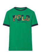 Corduroy-Logo Cotton Jersey Tee Tops T-Kortærmet Skjorte Green Ralph Lauren Kids